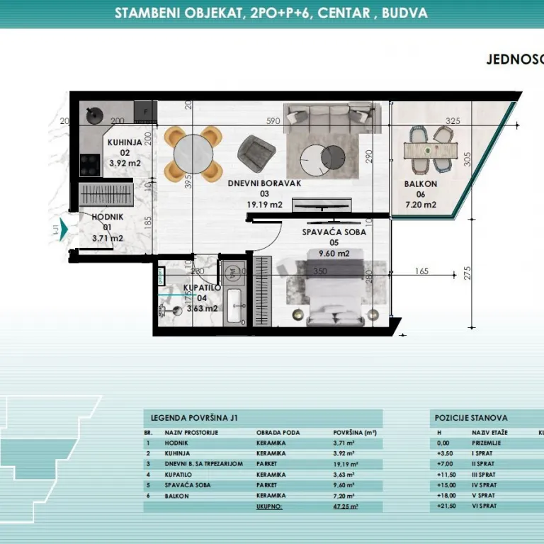 Skica stana od 47m2